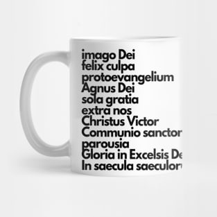 latin summary of the faith Mug